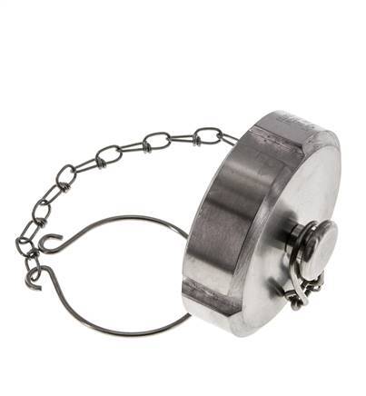 Tuerca de sombrerete Rd58 X 1/6'' DN 32 Acero inoxidable 1.4404 NBR DIN 11851 FDA 21 con cadena