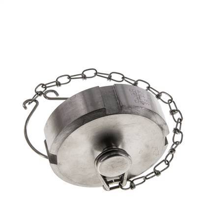 Tuerca de sombrerete Rd58 X 1/6'' DN 32 Acero inoxidable 1.4404 NBR DIN 11851 FDA 21 con cadena