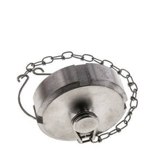 Tuerca de sombrerete Rd58 X 1/6'' DN 32 Acero inoxidable 1.4404 NBR DIN 11851 FDA 21 con cadena