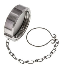 Tuerca de sombrerete Rd58 X 1/6'' DN 32 Acero inoxidable 1.4404 NBR DIN 11851 FDA 21 con cadena