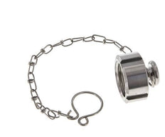 Tuerca de sombrerete Rd28 X 1/8'' DN 10 Acero inoxidable 1.4404 NBR DIN 11851 FDA 21 con cadena