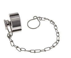 Tuerca de sombrerete Rd28 X 1/8'' DN 10 Acero inoxidable 1.4404 NBR DIN 11851 FDA 21 con cadena