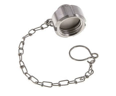 Tuerca de sombrerete Rd28 X 1/8'' DN 10 Acero inoxidable 1.4404 NBR DIN 11851 FDA 21 con cadena