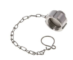 Tuerca de sombrerete Rd28 X 1/8'' DN 10 Acero inoxidable 1.4404 NBR DIN 11851 FDA 21 con cadena