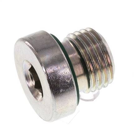 Plug M10 X 1 Steel FKM with Internal Hex 400bar (5620.0psi) [2 Pieces]