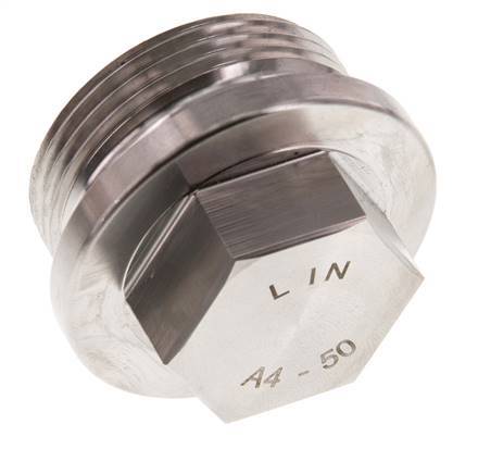 Tapón G1 1/4'' Acero inoxidable con collar y hexágono exterior 40bar (562,0psi)