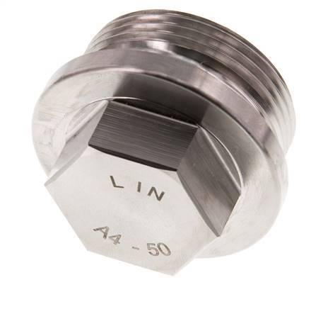 Tapón G1 1/4'' Acero inoxidable con collar y hexágono exterior 40bar (562,0psi)