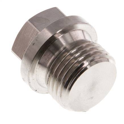 Tapón G1/2'' Acero inoxidable con collar y hexágono exterior 40bar (562,0psi)