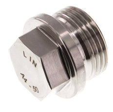 Tapón G1'' Acero inoxidable con collar y hexágono exterior 40bar (562,0psi)