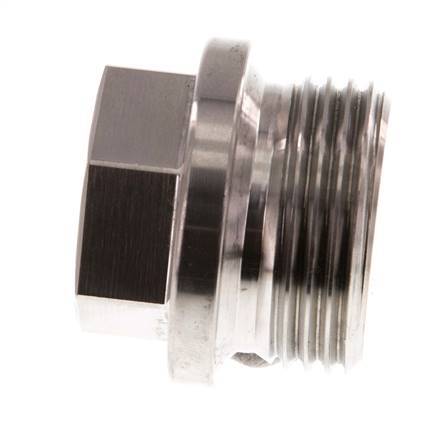 Tapón G1'' Acero inoxidable con collar y hexágono exterior 40bar (562,0psi)
