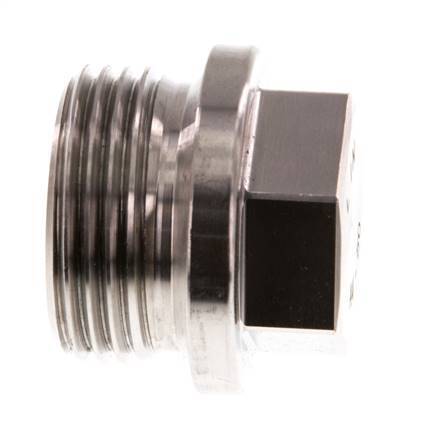 Tapón G1'' Acero inoxidable con collar y hexágono exterior 40bar (562,0psi)