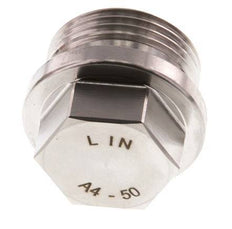 Tapón G1'' Acero inoxidable con collar y hexágono exterior 40bar (562,0psi)