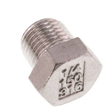 Plug R1/4'' Stainless steel with External Hex 16bar (224.8psi) [5 Pieces]