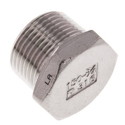 Tapón R3/4'' Acero inoxidable con hexágono externo 16bar (224.8psi) [2 Piezas]