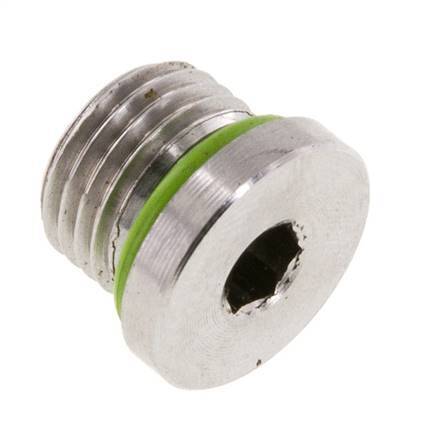 Tapón UNF 1/2''-20 Acero inoxidable FKM con hexágono interior 630bar (8851,5psi)