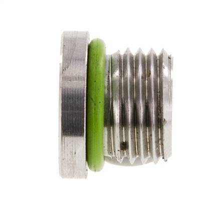 Tapón UNF 1/2''-20 Acero inoxidable FKM con hexágono interior 630bar (8851,5psi)