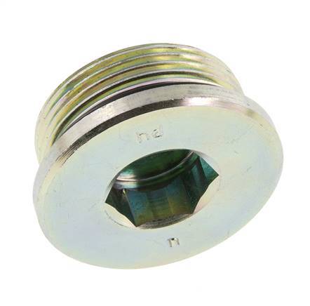 Tapón UN 1-5/8''-12 Acero NBR con Hexágono Interno 250bar (3512.5psi)