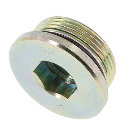 Tapón UN 1-5/8''-12 Acero NBR con Hexágono Interno 250bar (3512.5psi)