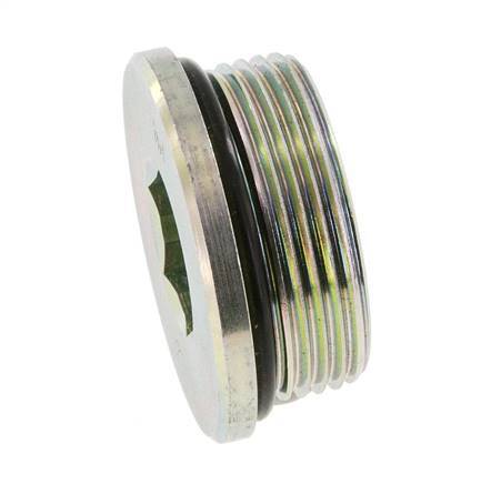 Tapón UN 1-5/8''-12 Acero NBR con Hexágono Interno 250bar (3512.5psi)