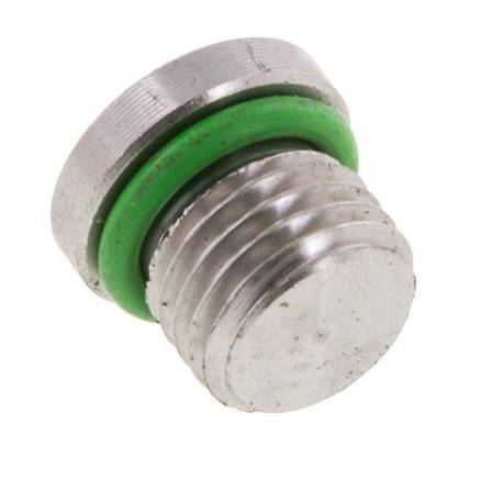 Tapón UNF 7/16''-20 Acero inoxidable FKM con hexágono interior 630bar (8851,5psi)