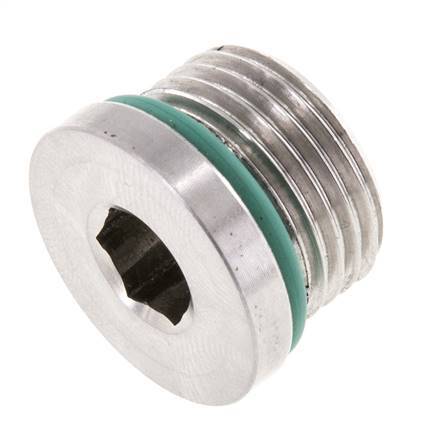 Tapón UNF 3/4INCH-16 Acero inoxidable FKM con hexágono interior 630bar (8851,5psi)