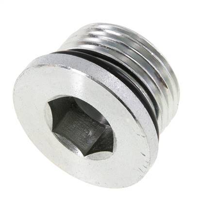 Plug UN 1-1/16''-12 Steel NBR with Internal Hex 400bar (5620.0psi)
