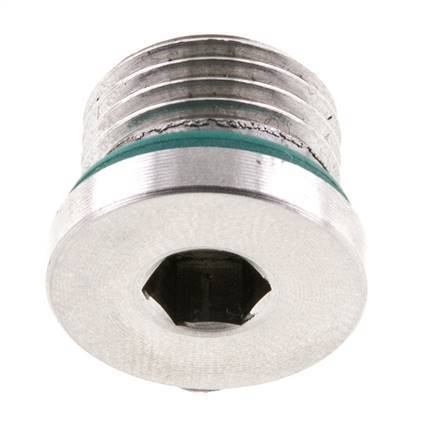 Tapón UNF 9/16INCH-18 Acero inoxidable FKM con hexágono interior 630bar (8851,5psi)