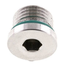 Tapón UNF 9/16INCH-18 Acero inoxidable FKM con hexágono interior 630bar (8851,5psi)