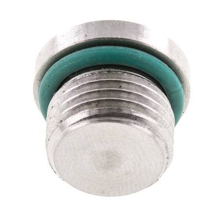 Tapón UNF 9/16INCH-18 Acero inoxidable FKM con hexágono interior 630bar (8851,5psi)