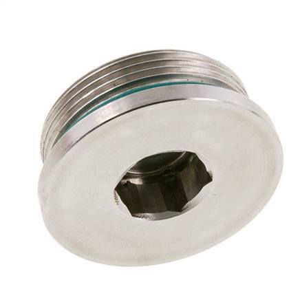 Tapón UN 1-7/8''-12 Acero inoxidable FKM con hexágono interior 250bar (3512,5psi)