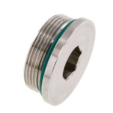Tapón UN 1-7/8''-12 Acero inoxidable FKM con hexágono interior 250bar (3512,5psi)