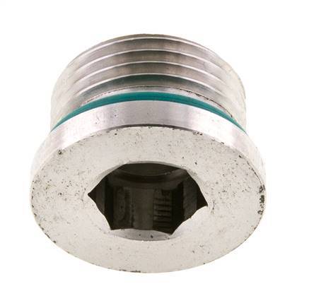 Tapón UN 1-1/16''-12 Acero inoxidable FKM con hexágono interior 400bar (5620,0psi)