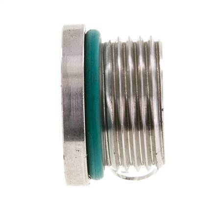 Tapón UN 1-1/16''-12 Acero inoxidable FKM con hexágono interior 400bar (5620,0psi)