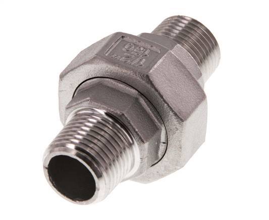 Racor recto de unión R1/2'' Acero inoxidable Junta plana PTFE 16bar (224.8psi)