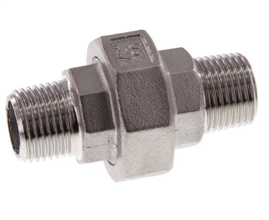 Racor recto de unión R1/2'' Acero inoxidable Junta plana PTFE 16bar (224.8psi)