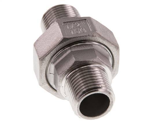 Racor recto de unión R1/2'' Acero inoxidable Junta plana PTFE 16bar (224.8psi)