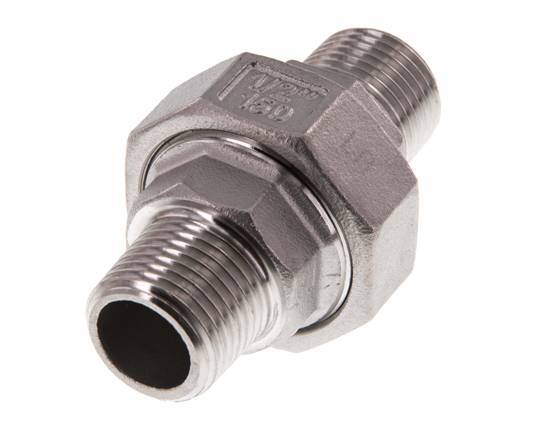 Racor recto de unión R1/2'' Acero inoxidable Junta plana PTFE 16bar (224.8psi)