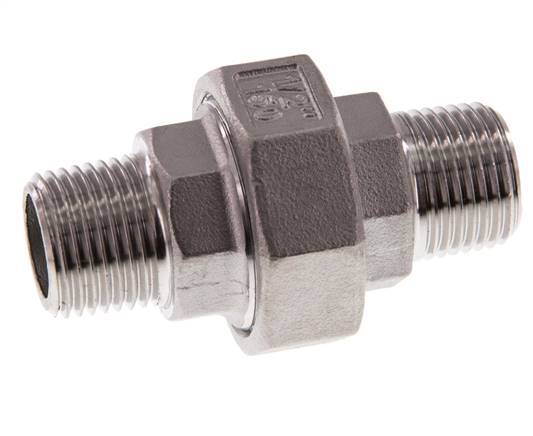 Racor recto de unión R1/2'' Acero inoxidable Junta plana PTFE 16bar (224.8psi)