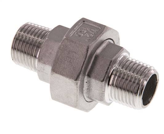 Racor recto de unión R1/2'' Acero inoxidable Junta plana PTFE 16bar (224.8psi)