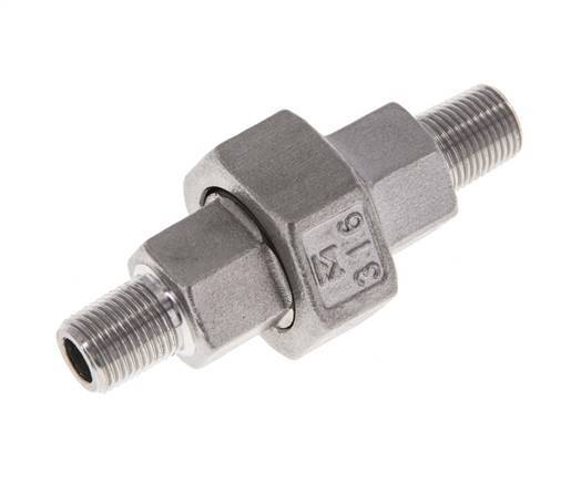 Racor recto de unión R1/8'' Acero inoxidable Junta plana PTFE 16bar (224.8psi)