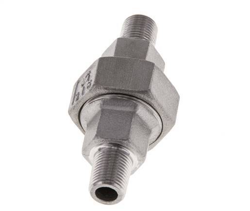 Racor recto de unión R1/8'' Acero inoxidable Junta plana PTFE 16bar (224.8psi)