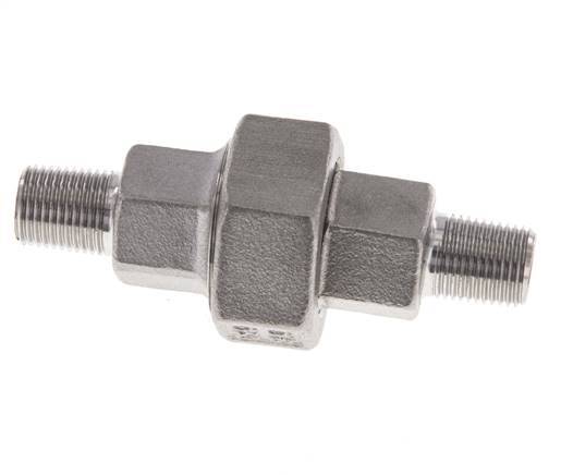 Racor recto de unión R1/8'' Acero inoxidable Junta plana PTFE 16bar (224.8psi)