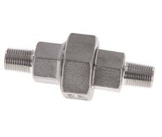 Racor recto de unión R1/8'' Acero inoxidable Junta plana PTFE 16bar (224.8psi)