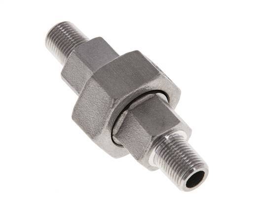 Racor recto de unión R1/8'' Acero inoxidable Junta plana PTFE 16bar (224.8psi)
