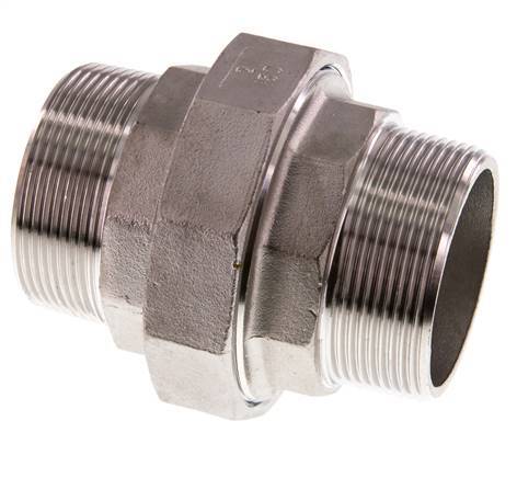 Unión Conector recto R2'' Acero inoxidable Junta plana PTFE 16bar (224.8psi)