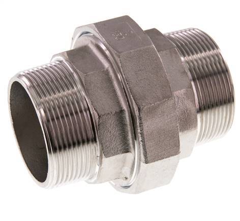 Unión Conector recto R2'' Acero inoxidable Junta plana PTFE 16bar (224.8psi)
