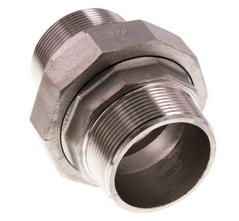 Unión Conector recto R2'' Acero inoxidable Junta plana PTFE 16bar (224.8psi)