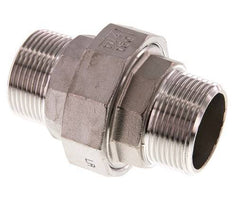 Union Straight Connector R1 1/4'' Stainless Steel Flat Seal PTFE 16bar (224.8psi)