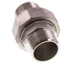 Union Straight Connector R1 1/4'' Stainless Steel Flat Seal PTFE 16bar (224.8psi)