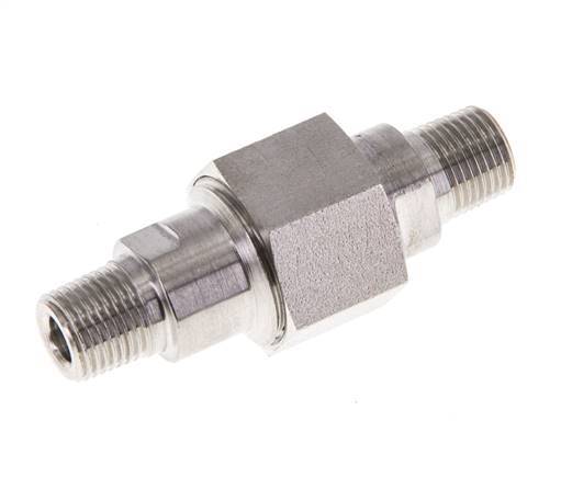 Double Nipple R1/8'' Separable Stainless Steel Flat Seal PTFE 40bar (562.0psi)